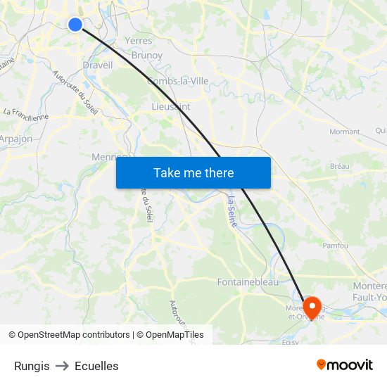 Rungis to Ecuelles map