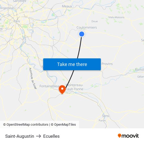 Saint-Augustin to Ecuelles map