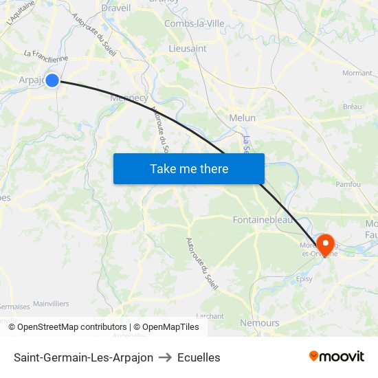 Saint-Germain-Les-Arpajon to Ecuelles map
