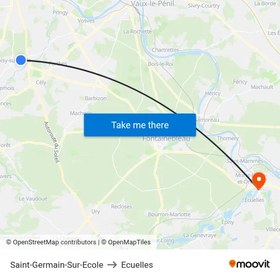 Saint-Germain-Sur-Ecole to Ecuelles map
