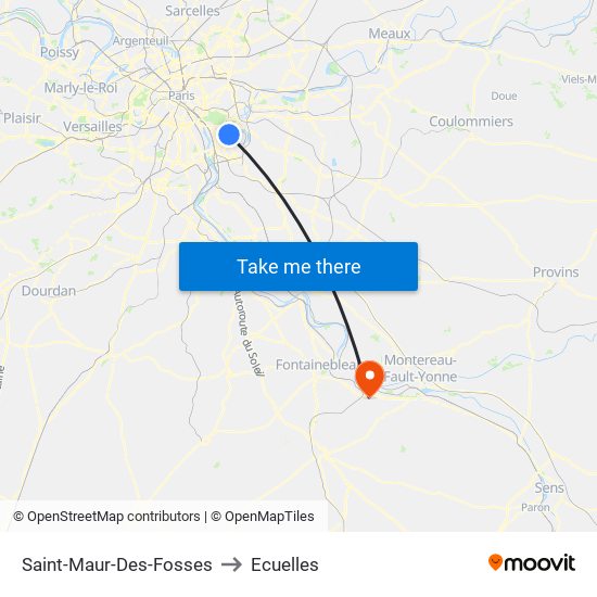Saint-Maur-Des-Fosses to Ecuelles map