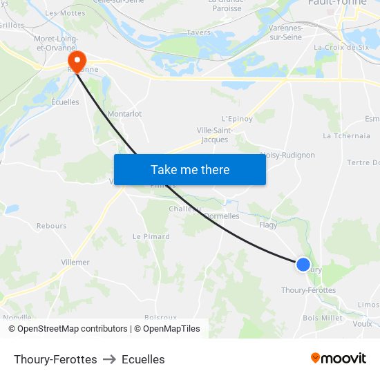 Thoury-Ferottes to Ecuelles map