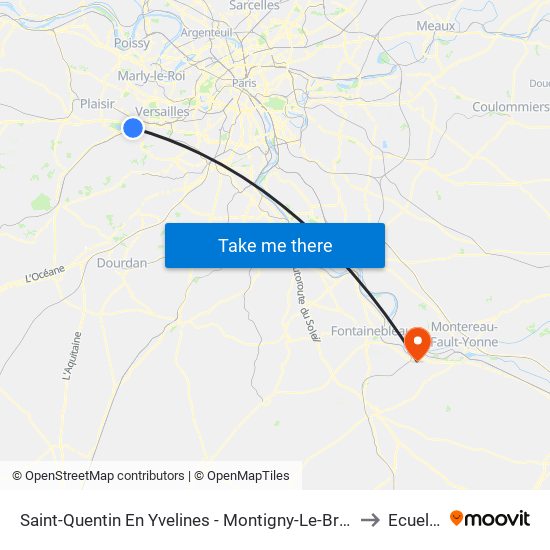 Saint-Quentin En Yvelines - Montigny-Le-Bretonneux to Ecuelles map