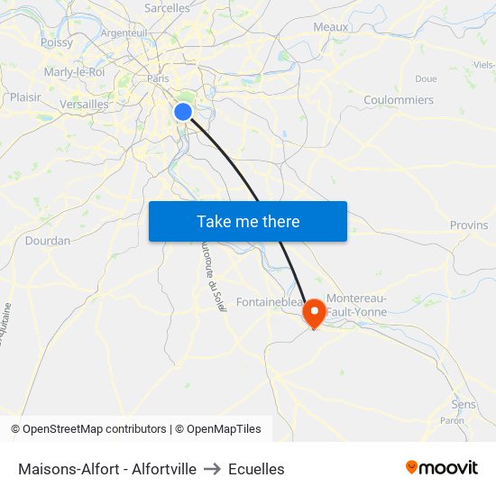 Maisons-Alfort - Alfortville to Ecuelles map