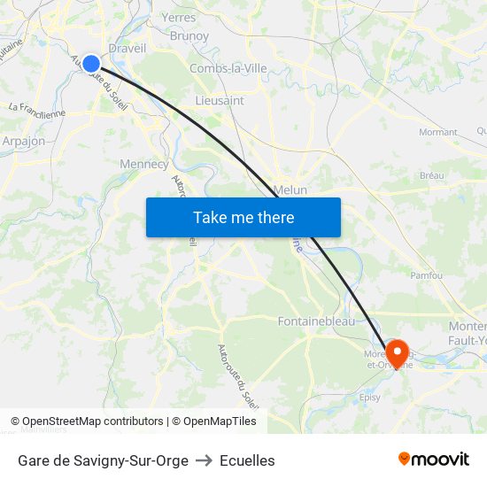 Gare de Savigny-Sur-Orge to Ecuelles map