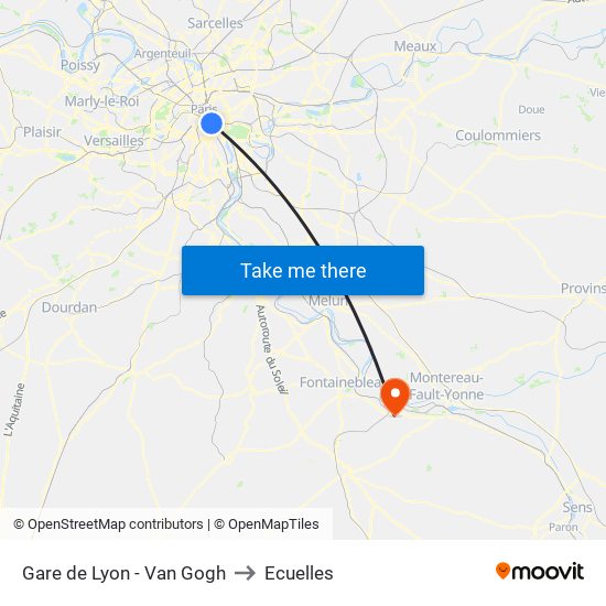 Gare de Lyon - Van Gogh to Ecuelles map