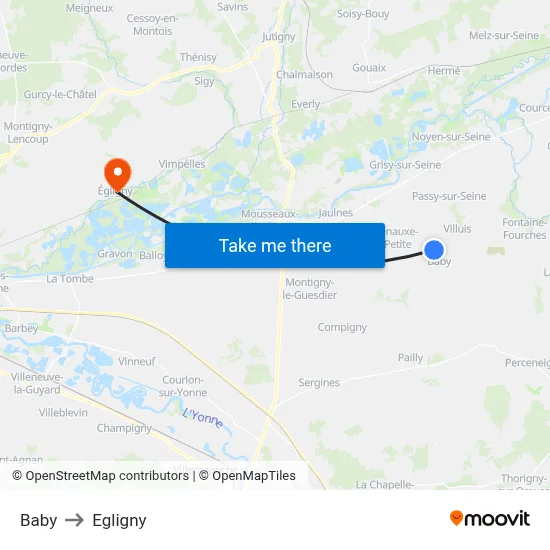 Baby to Egligny map