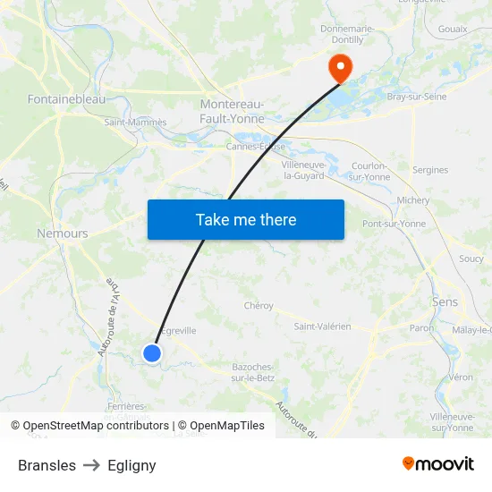 Bransles to Egligny map