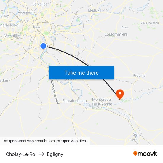 Choisy-Le-Roi to Egligny map