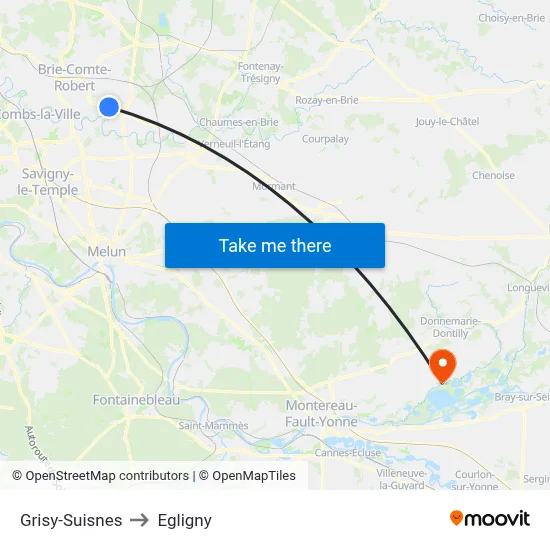 Grisy-Suisnes to Egligny map