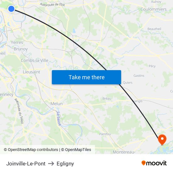 Joinville-Le-Pont to Egligny map