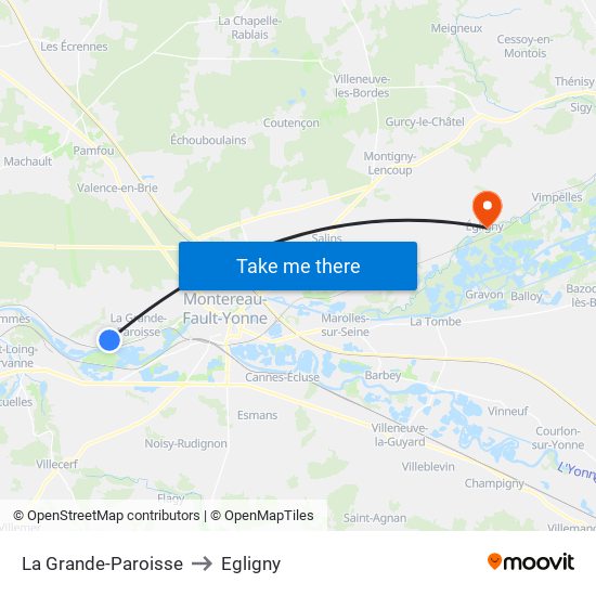 La Grande-Paroisse to Egligny map