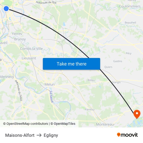 Maisons-Alfort to Egligny map