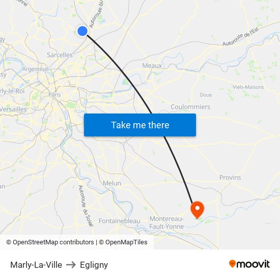 Marly-La-Ville to Egligny map