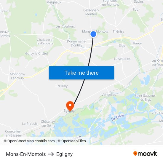 Mons-En-Montois to Egligny map