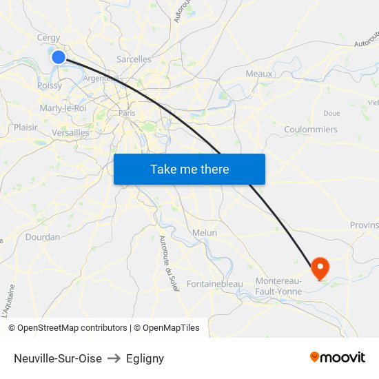 Neuville-Sur-Oise to Egligny map