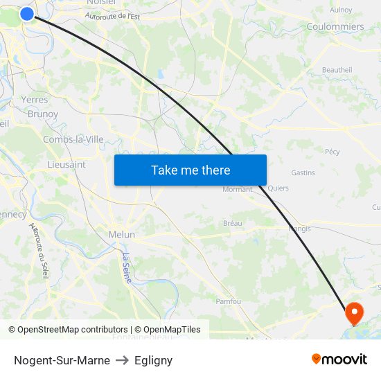 Nogent-Sur-Marne to Egligny map