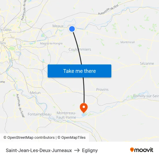 Saint-Jean-Les-Deux-Jumeaux to Egligny map