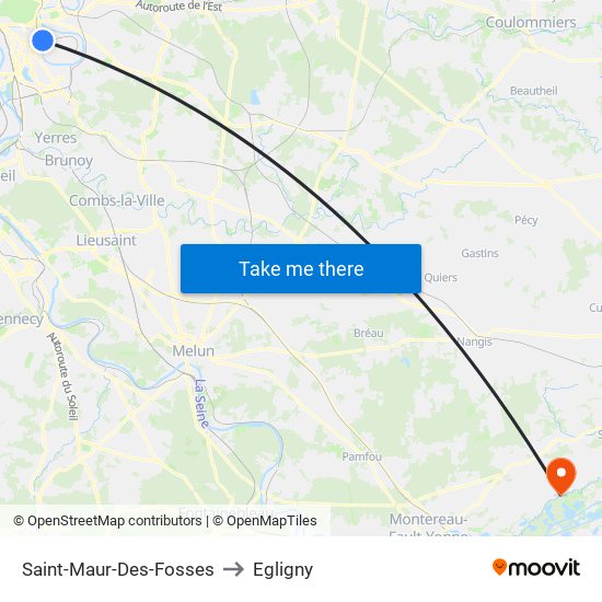 Saint-Maur-Des-Fosses to Egligny map