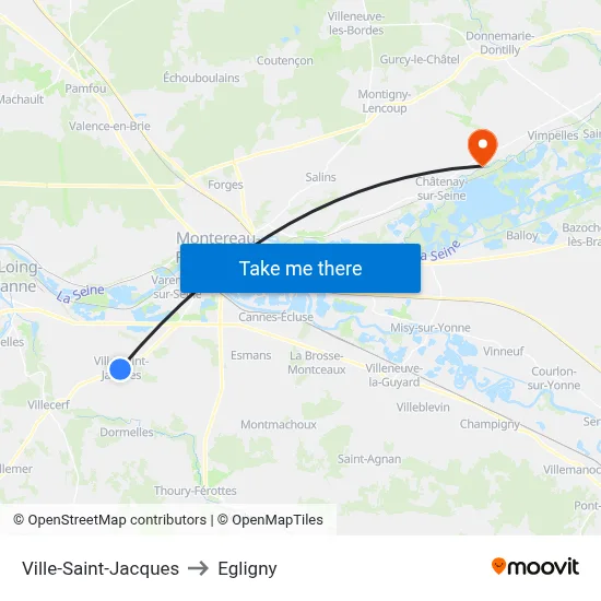 Ville-Saint-Jacques to Egligny map