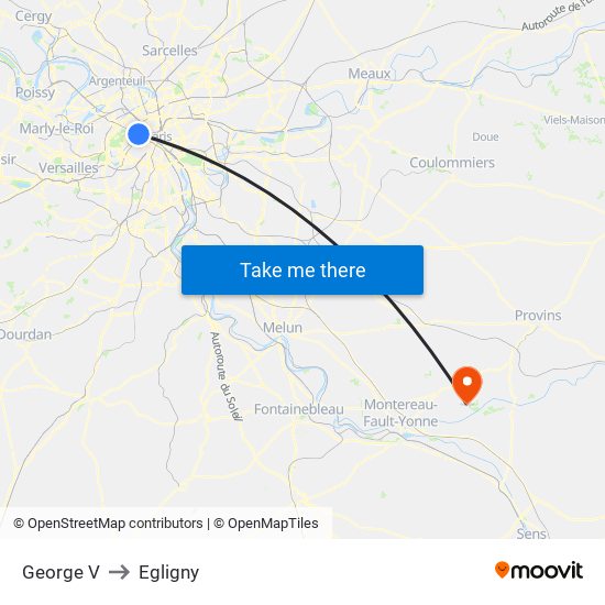 George V to Egligny map