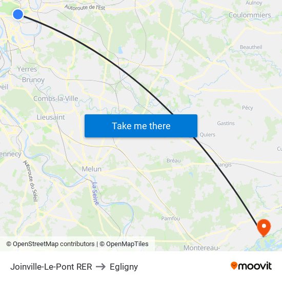 Joinville-Le-Pont RER to Egligny map