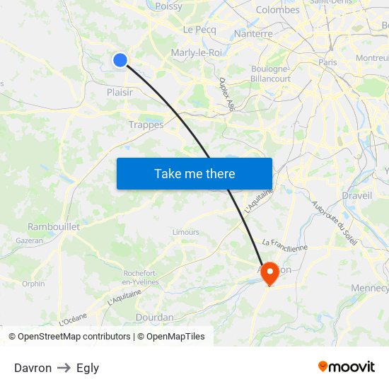 Davron to Egly map