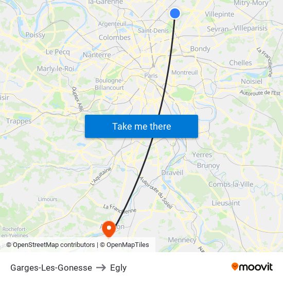 Garges-Les-Gonesse to Egly map