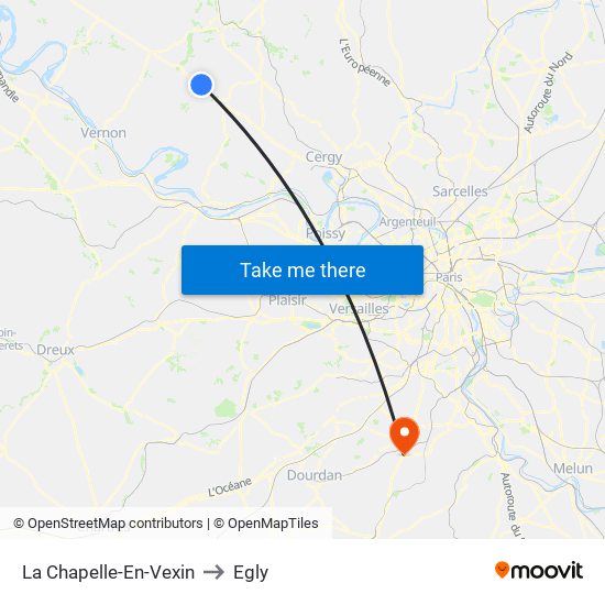 La Chapelle-En-Vexin to Egly map