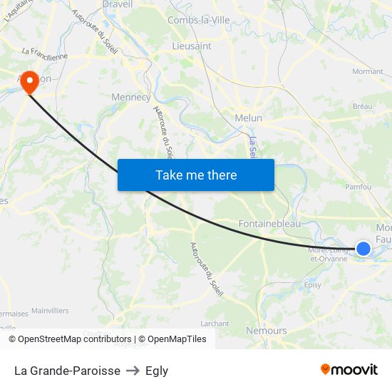 La Grande-Paroisse to Egly map