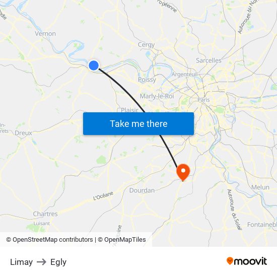 Limay to Egly map
