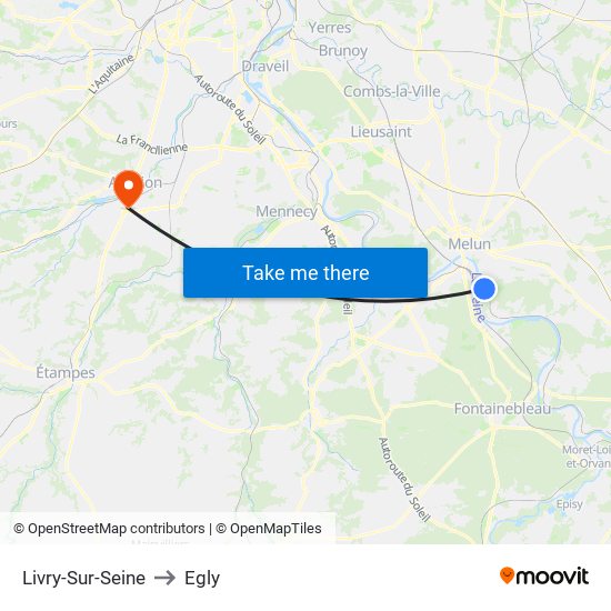 Livry-Sur-Seine to Egly map