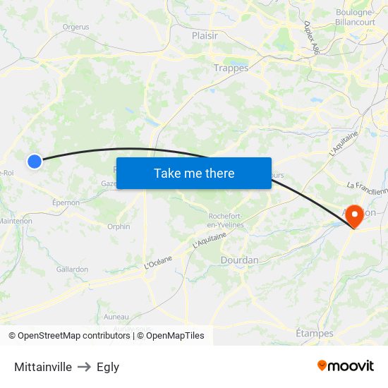 Mittainville to Egly map