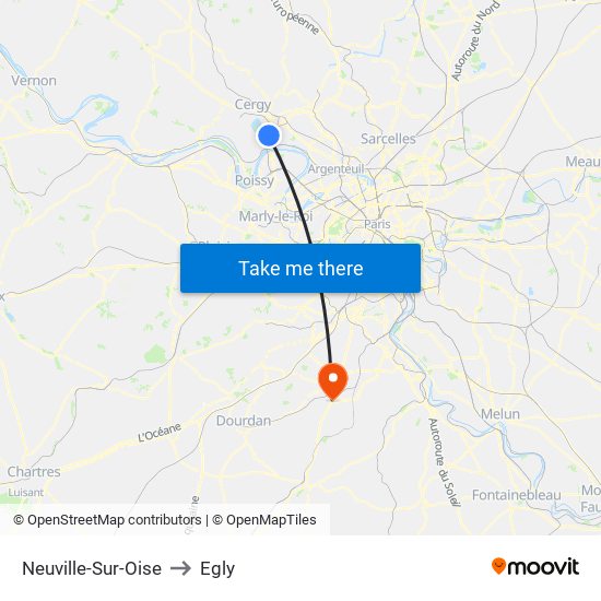 Neuville-Sur-Oise to Egly map