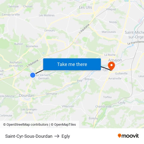 Saint-Cyr-Sous-Dourdan to Egly map