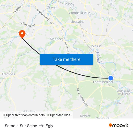 Samois-Sur-Seine to Egly map