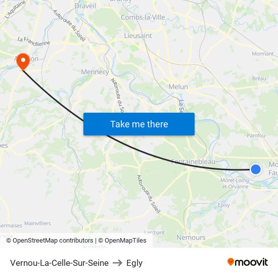 Vernou-La-Celle-Sur-Seine to Egly map