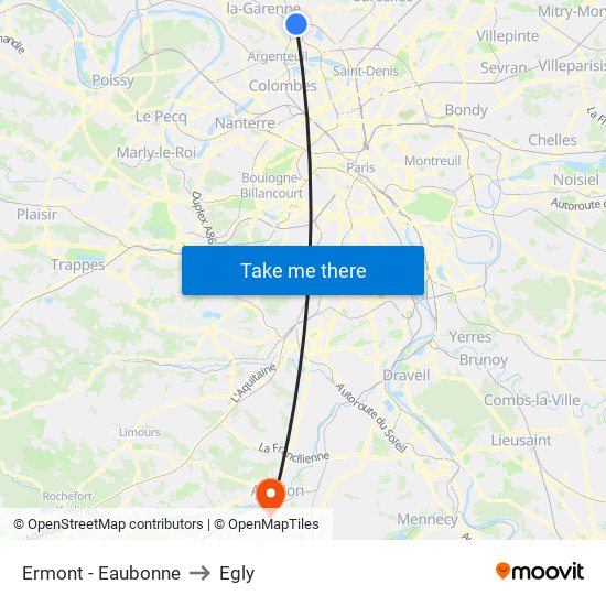 Ermont - Eaubonne to Egly map