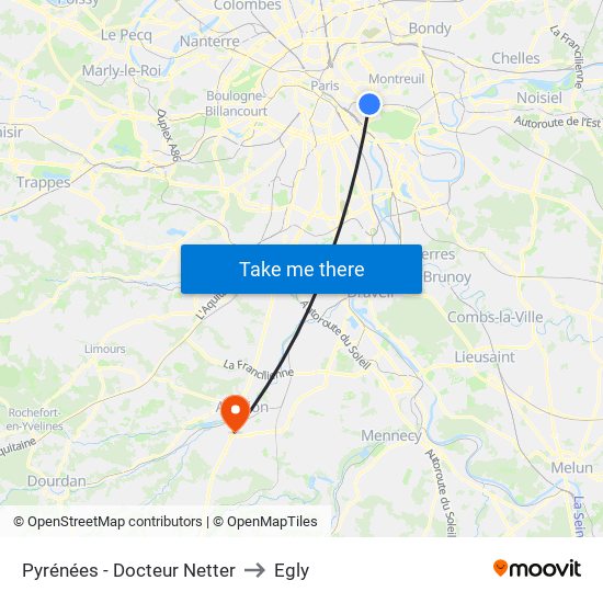 Pyrénées - Docteur Netter to Egly map