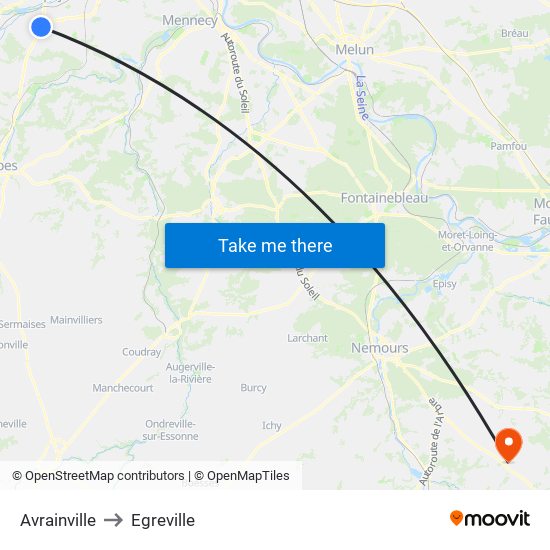 Avrainville to Egreville map