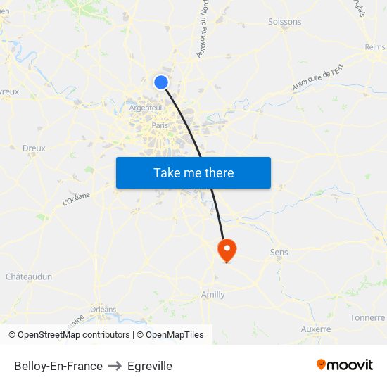 Belloy-En-France to Egreville map
