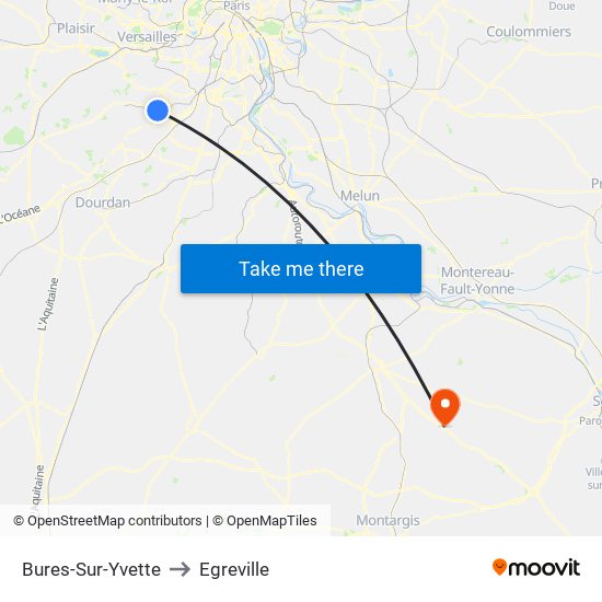 Bures-Sur-Yvette to Egreville map