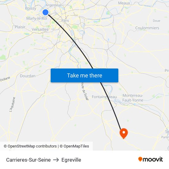 Carrieres-Sur-Seine to Egreville map