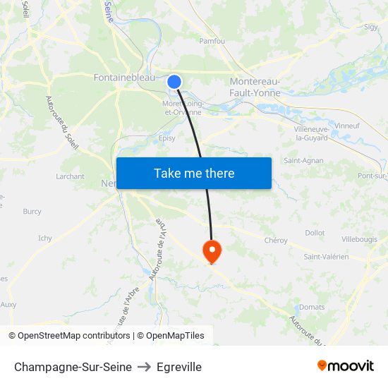 Champagne-Sur-Seine to Egreville map