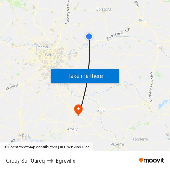 Crouy-Sur-Ourcq to Egreville map