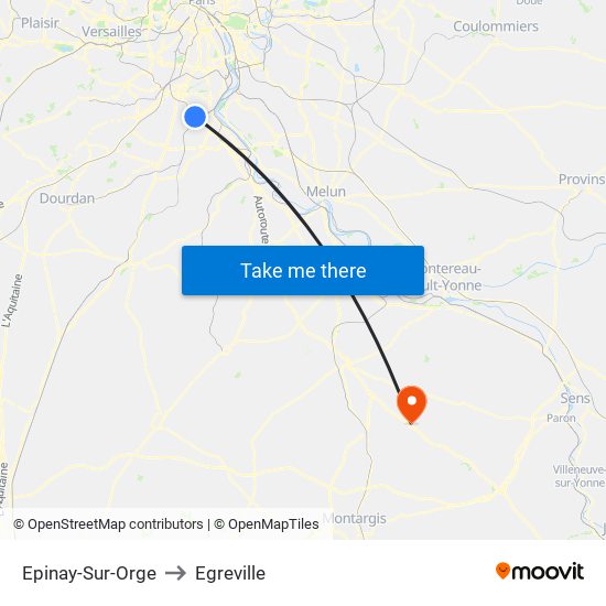 Epinay-Sur-Orge to Egreville map