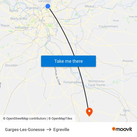 Garges-Les-Gonesse to Egreville map