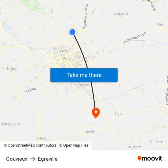 Gouvieux to Egreville map