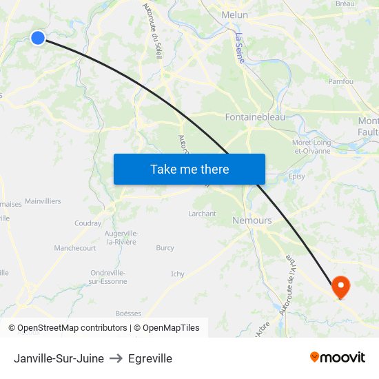 Janville-Sur-Juine to Egreville map