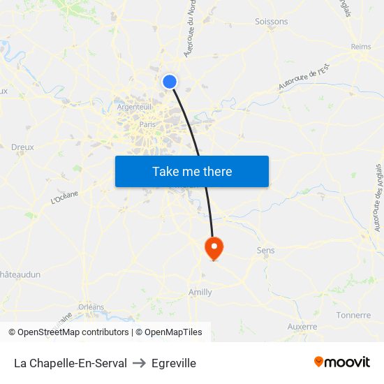 La Chapelle-En-Serval to Egreville map